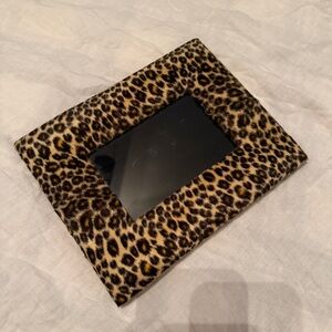 Vintage Y2K Plush Leopard Print Photo Frame